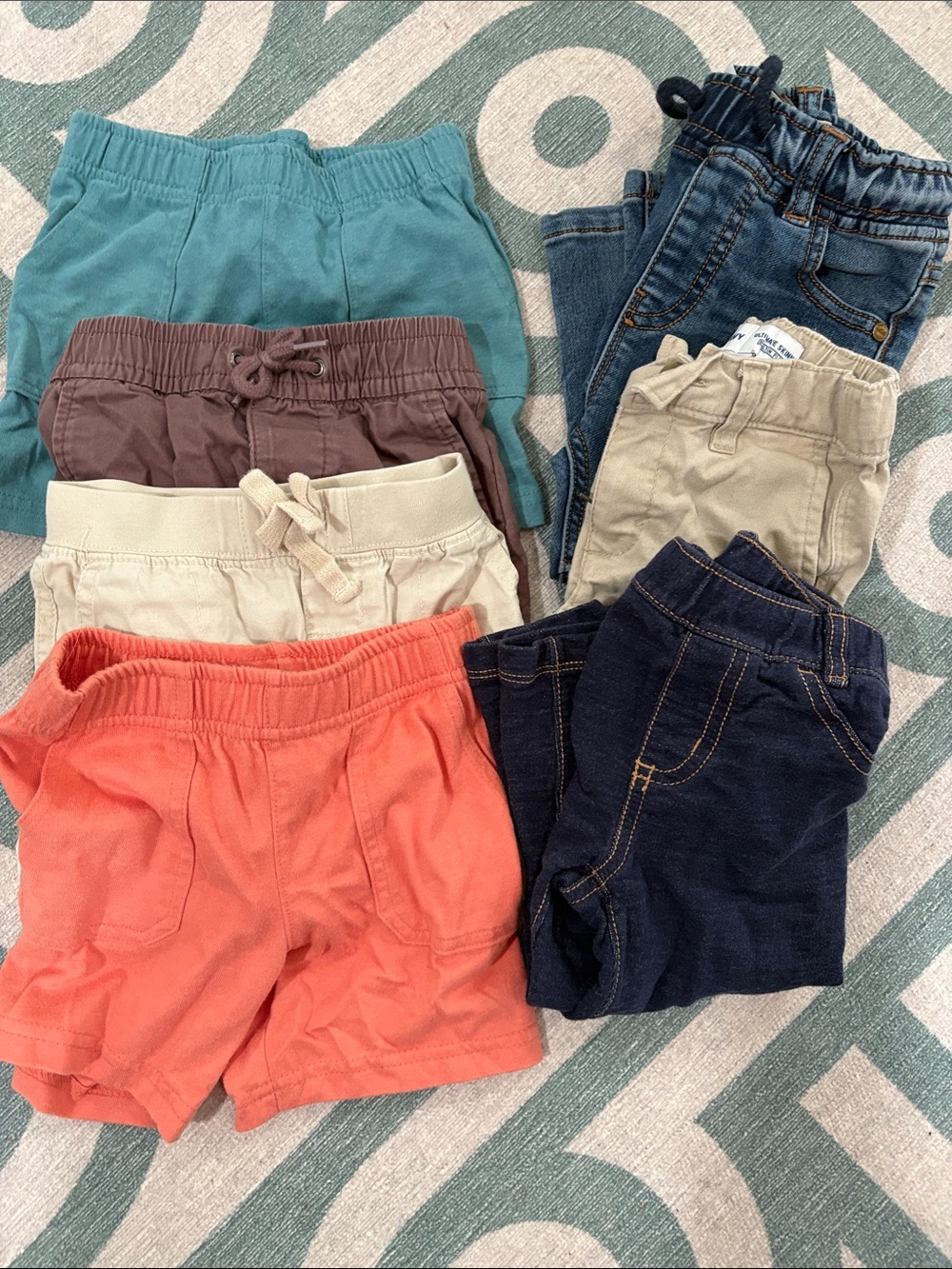 Mixed Kids Shorts & Pants Bundle - Coral, Teal, Navy, Beige 18-24 mo